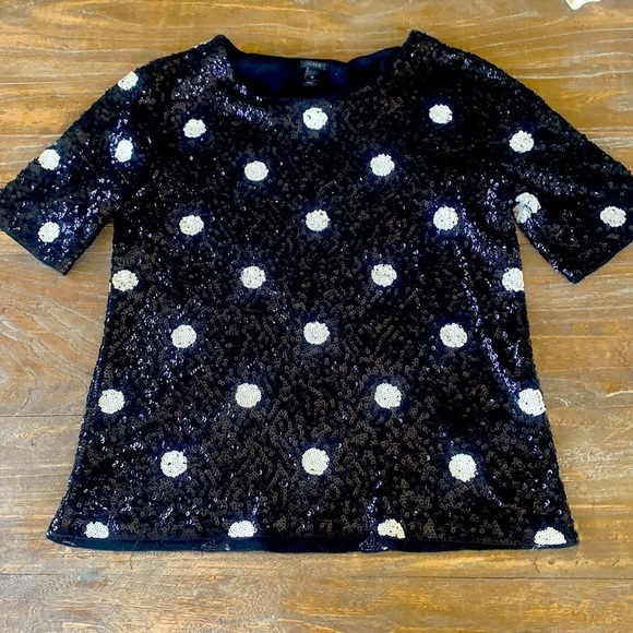 J Crew Sequin Polka dot top - Picture 2 of 8
